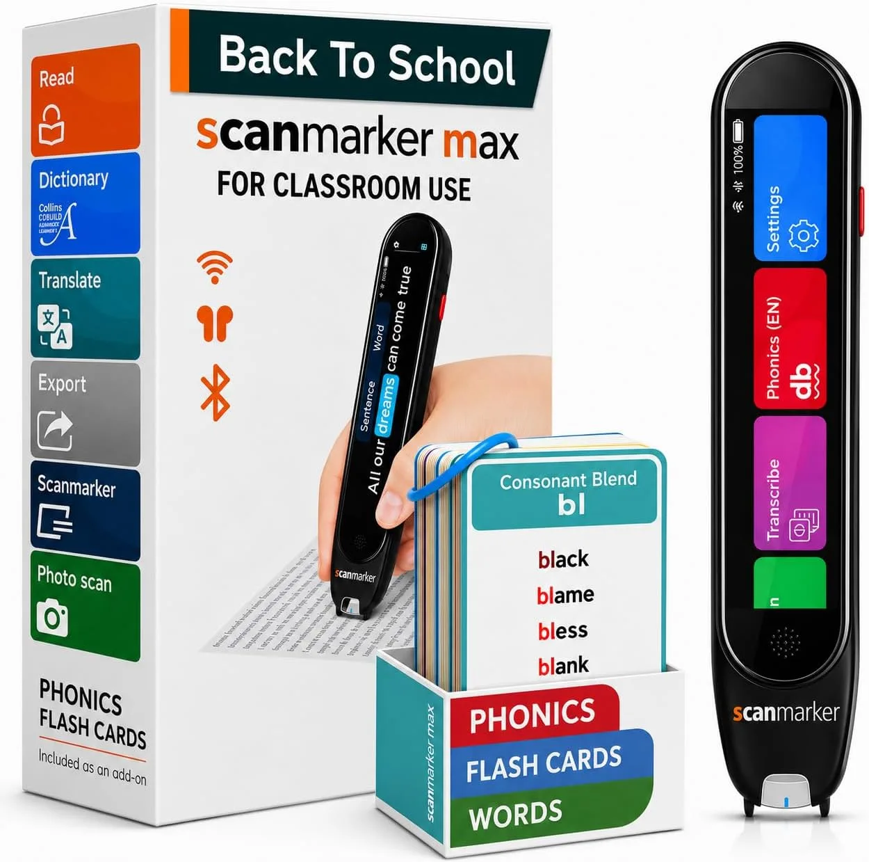 Scanmarker Max reading pen and packaging