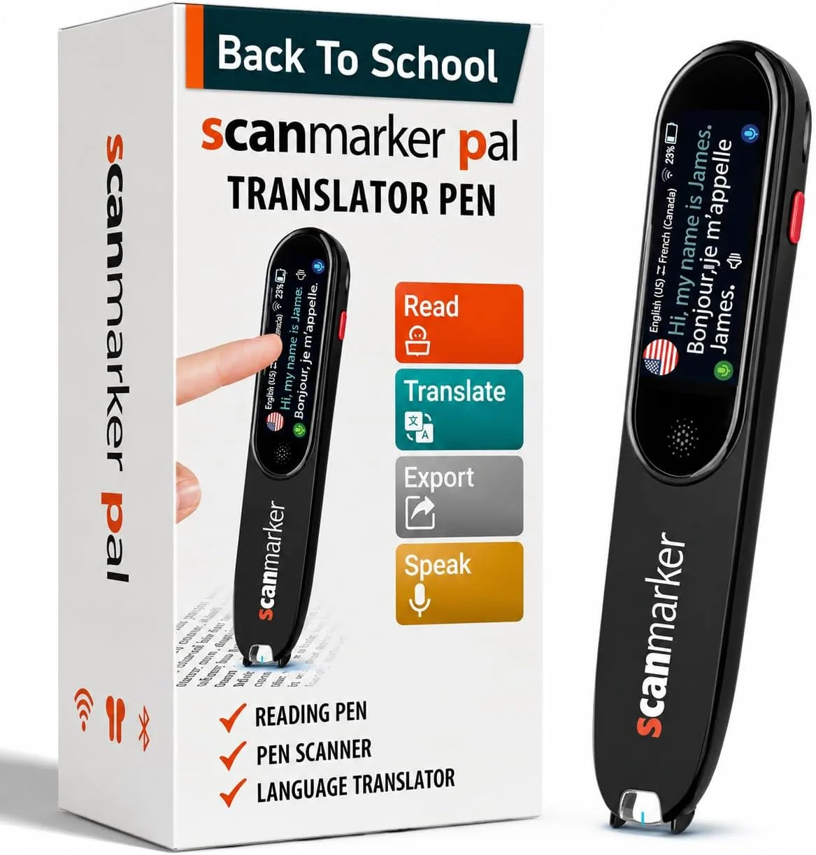 Scanmarker PAL reading pen and packaging